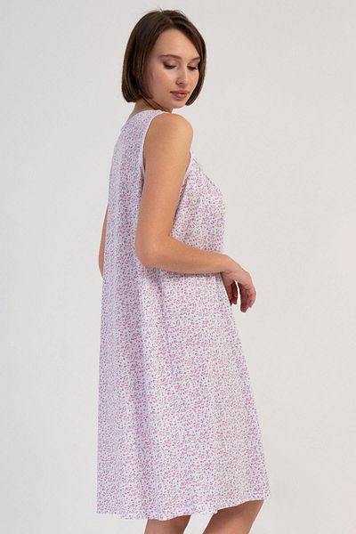 VİENETTA Women's Large Size Wide Strap Pink Nightgown 100% Cotton C5T7N7O161