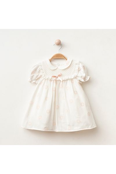 my lusa Flower Textured Baby Girl Dress