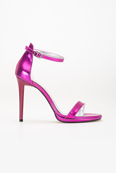 LİLLA Women's High Heeled Metallic Color Evening Dress Shoes