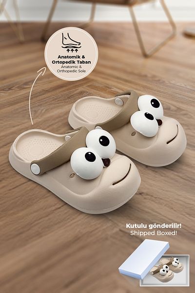 Beınsteps شباشب لطيفة للأطفال - عيون لتقويم العظام والبوتيك للمدرسة والشاطئ وحمام السباحة