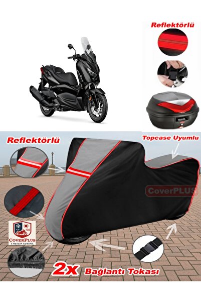 CoverPlus Yamaha 2025 TMAX Tech MAX Tarpaulin Topcase متوافق مع القماش المشمع...