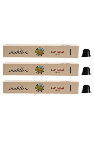 MUHLİSA PREMİUM COFFEE Espresso Kenya Kapsül Kahve 3'lü Kutu (30 KAPSÜL) %100...