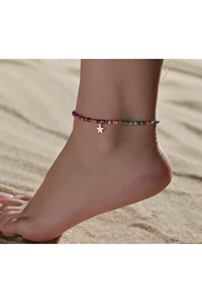 monalisatoka Kadın Çok Renkli Gold Yıldızlı Halhal