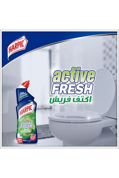 Harpic Active Fresh Toilet Cleaner, Pine Scent, 750ml X 3
