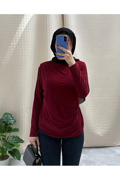 NİSUM MODA Shoulder and Waist Gathered Detailed Sandy Blouse