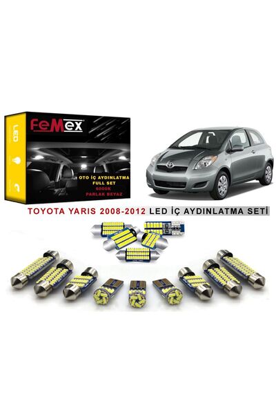 FEMEX Toyota Yaris 2008-2012 LED İç Aydınlatma Ampul Seti FEMEX Parlak Beyaz
