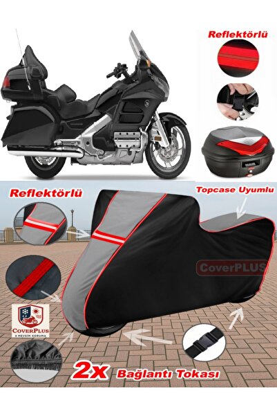 CoverPlus غطاء علوي من القماش المشمع للدراجات النارية متوافق مع Honda Goldwin...