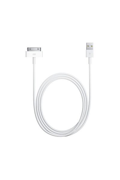 SmartGSM Charging and Data Transfer Cable for Apple Iphone, 30 Pin Wide Plug, 1 M, White