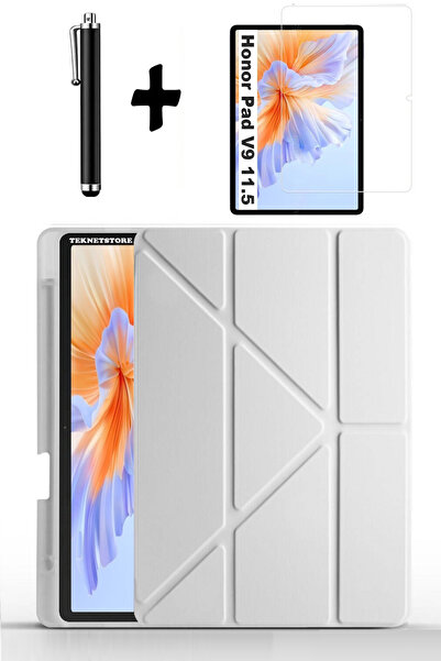 TEKNETSTORE Honor Pad V9 11.5 Inç Uyumlu Kılıf Kalem Bölmeli Standlı Kılıf + Ekran Koruyucu + Kalem 3'lü Set