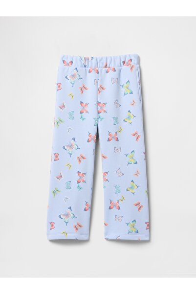 GAP Kız Bebek Mavi VintageSoft Wide-Leg Fleece Eşofman Altı