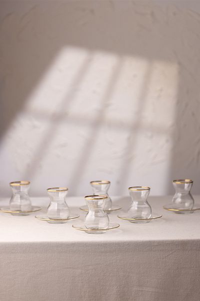 Rakle Astoria Gold 12 Piece Tea Set 140 Cc