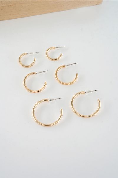 ARTEMİSİA Women's 3 Size Hoop Earrings 1.5 cm 1.8cm 2 cm