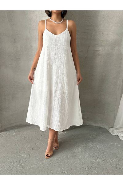 İLKCET MODA Casual Women's Dress with Inner Lining and Adjustable Straps