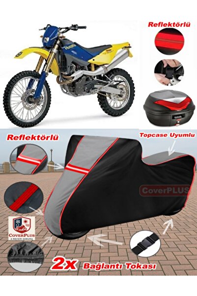 CoverPlus Husqvarna TE 610 قماش القنب Topcase متوافق مع قماش القنب للدراجات ا...