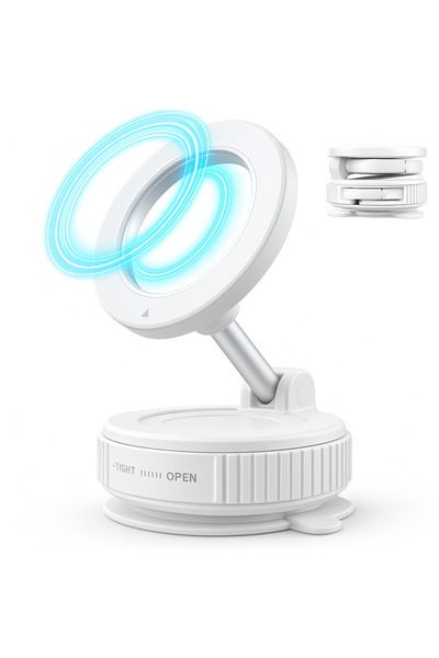 UnDePlus Manyetik Magsafe ile Uyumlu 360 Dönen Ayarlanabilir Araç İçi Telefon Tutucu Vakumlu Katlanabilir K00