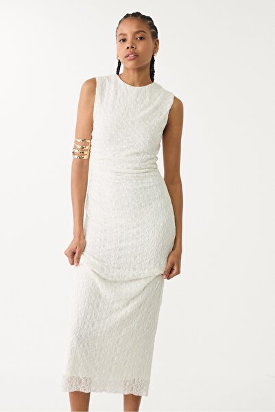 Stradivarius Lace-trimmed midi dress ADHA