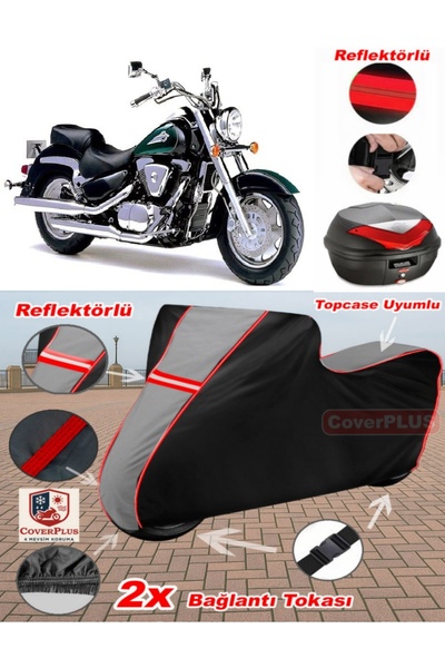 CoverPlus سوزوكي VL 1500 Intruder Tarpaulin Topcase متوافق مع القماش المشمع ل...