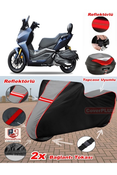 CoverPlus Yuki Huracan Tr250T Tarpaulin Topcase Compatible Motorcycle Tarpaul...