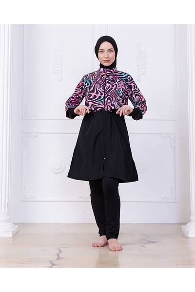 SAYRA Shawl Black Multicolored Test Swimsuit