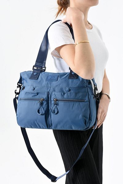 571 Collections Çanta Geantă de umăr ultra ușoară, impermeabilă, cu mai multe buzunare, albastră (model: 571-13-9M)