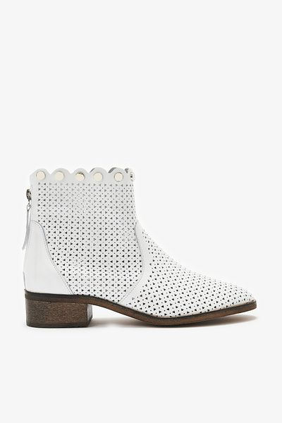 Louis Cardy Gust White Genuine Leather Women's Summer Boots