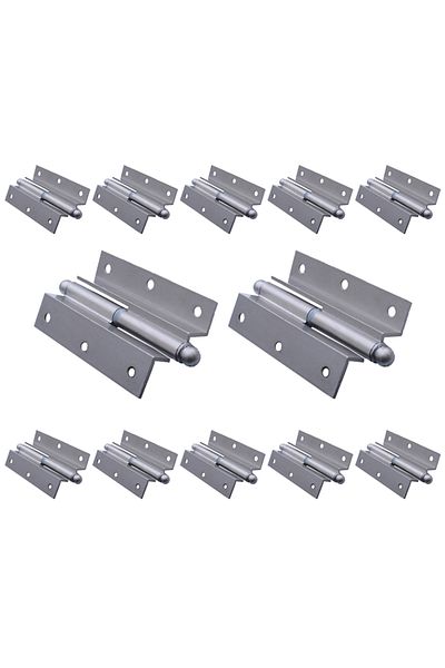 flores Kneeling hinge, made of aluminum, for door, satin, left, H 120 mm, 10 pcs / set