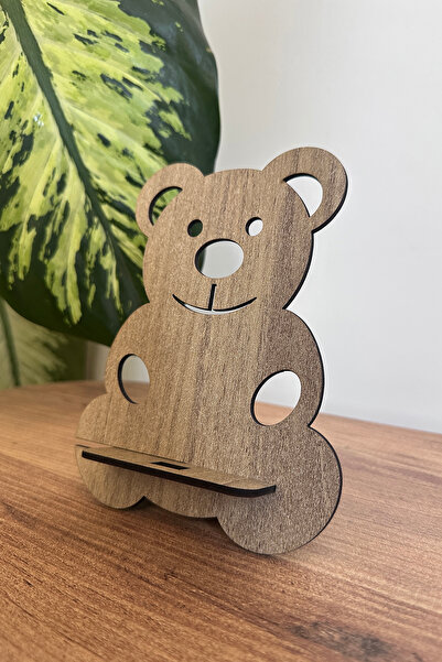 MIGNATIS Ahşap Ayıcık Telefon ve Tablet Tutucu - Masa Üstü Sabitleyici Stand ...