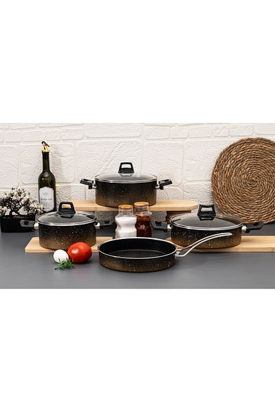 Protef Tierra 7-Piece Black Transition Cookware Set – the Choice Bringing Elegance and Functionality to Your Kitchen!