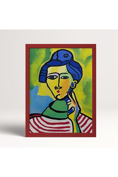 HOMEPACK Single Wooden Framed Painting One Piece Poster Painting Berrak-001-Red