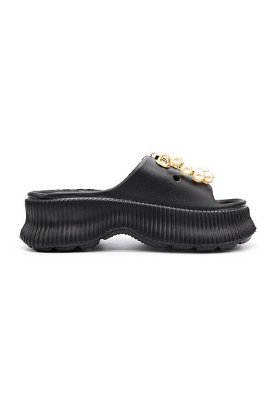 Tmall Women's Slippers, With Platform And Accessories, Foam, Pd1028, Black