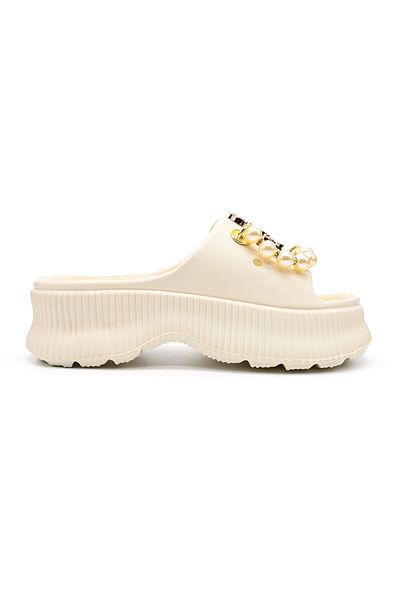 Tmall Women's Slippers, With Platform And Accessories, Foam, Pd1028, Beige