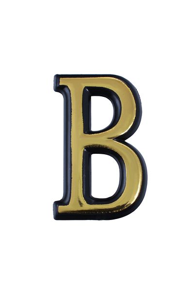 flores Plastic letter for gate / apartment, self-adhesive, gold, 100 mm, letter B