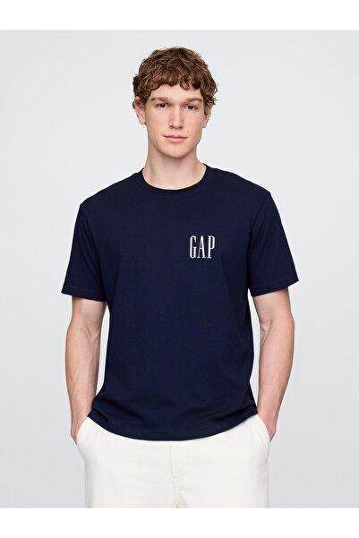 GAP Erkek Lacivert Logo Heavyweight T-Shirt