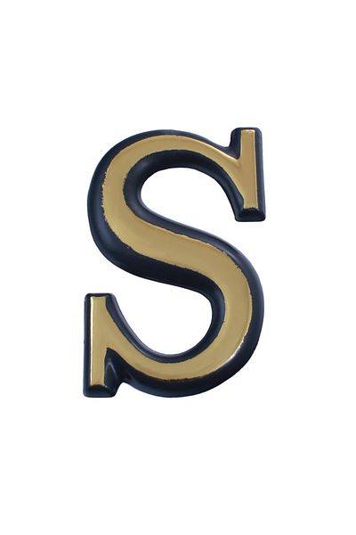 flores Plastic letter for gate / apartment, self-adhesive, gold, 100 mm, letter S