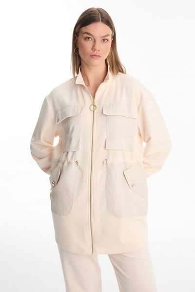 Zühre Ecru Sports Suit with Pocket Detail Tk-1498