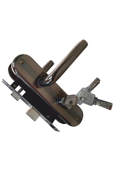 flores Complete lock, mortise, on the barrel, 5 keys, smoke, 57 mm