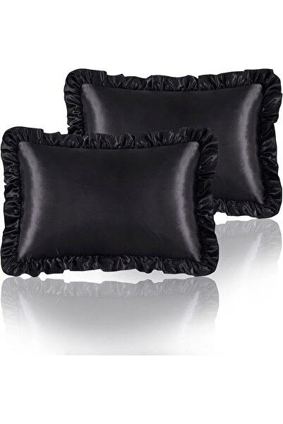 SB SizinBazar 2 Adet siyah rengi Saç Ve Cilt İçin Ipek Saten Yastık Kılıfı Fı...