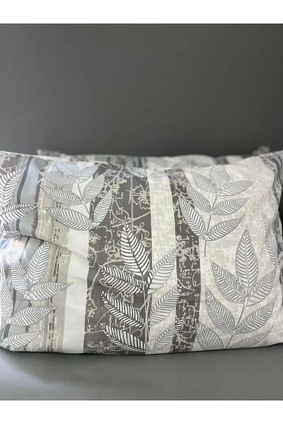 mihriban 2 Pack Floral Patterned Pillow Case Gray 50X70 cm