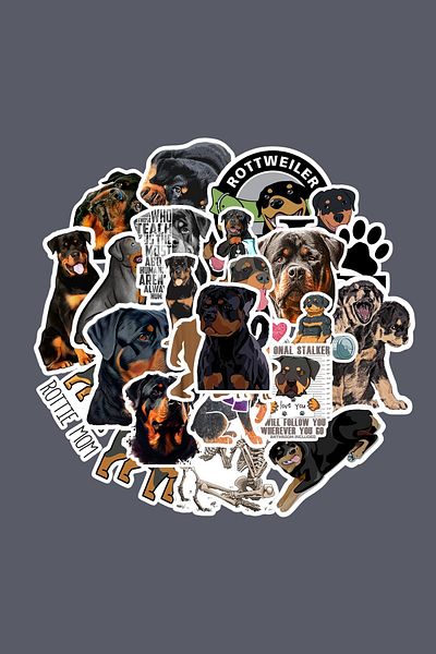 dadi ramba Rottweiler Sticker Pack -Bullet Journal -Laptop Sticker Decal