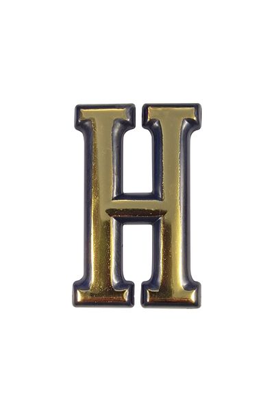 flores Plastic letter for apartment / gate, self-adhesive, gold, 55 mm, letter H