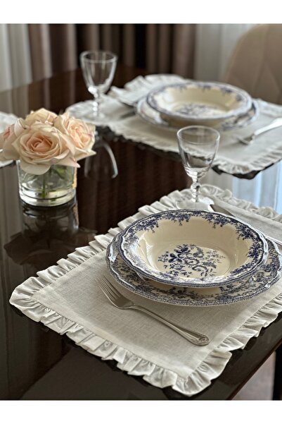 Lucien Home Fırfırlı Amerikan Servis Seti 4'lü