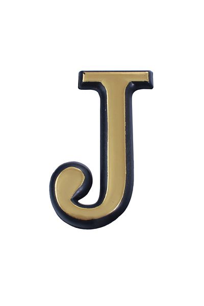flores Plastic letter for gate / apartment, self-adhesive, gold, 100 mm, letter J