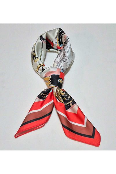 SOFT AKSESUAR Satin Patterned Scarf, Bandana