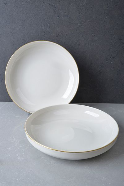 Heda Porselen Dream Gold Gilded 2 Piece Pit Dinner Plate