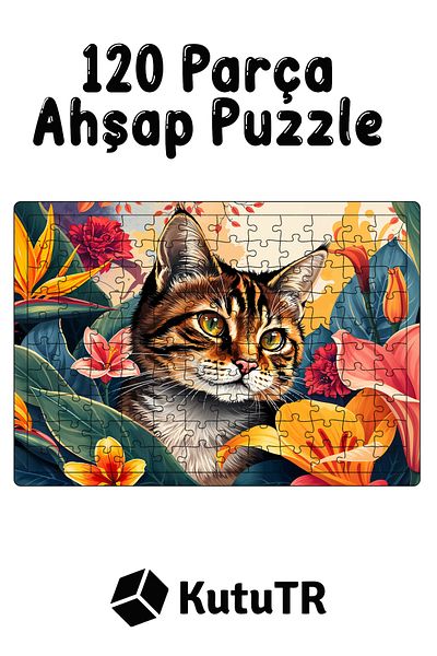 kutuTR Wooden Puzzle 30X40 cm Size 120 Pieces M2