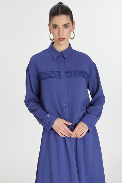 Zühre Lace Detailed Violet Double Suit Tk-1266