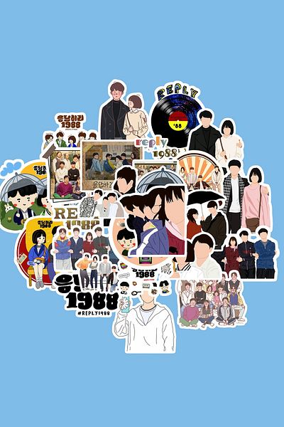dadi ramba Reply 1988 Sticker Pack -Bullet Journal -Laptop Label Sticker