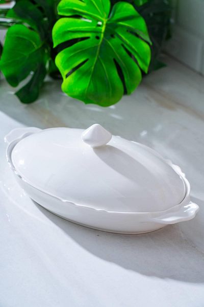 ACAR Pure Carmen Oval Presentation Plate with Lid - 34 cm
