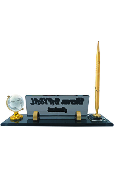 Sentez Masa Üstü İsimlik Dünya Biblolu Masa Isimliği