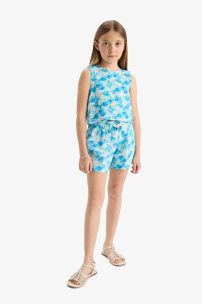 DeFacto Pantaloni scurți cu model pentru fete cu talie elastică D7615a825hs